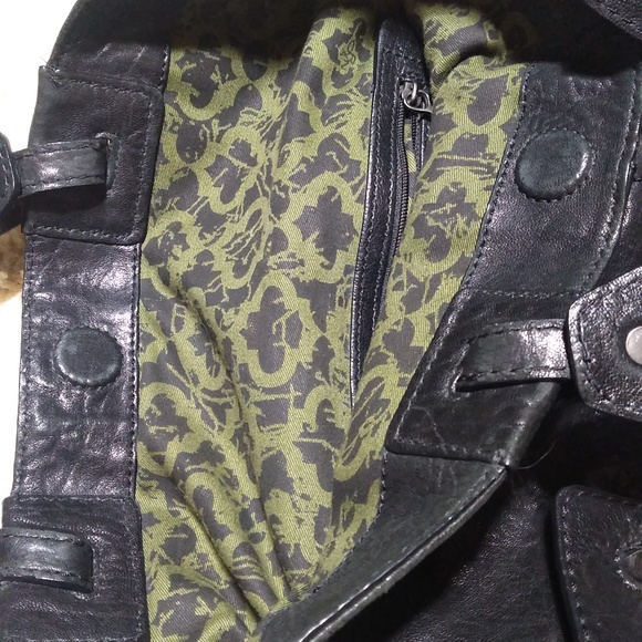 OrYany Foldover Tote Bag Leather Black Purse Satchel Crossbody Convertible - Picture 7 of 8